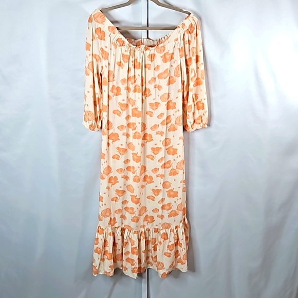 Ana Peach & Cream Off the Shoulder Dress Size Large - Picture 8 of 8